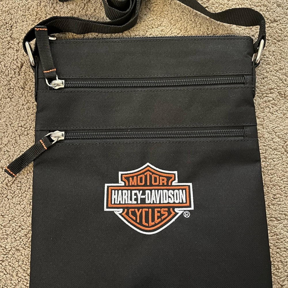 Harley-Davidson Black and Orange Crossbody Bag